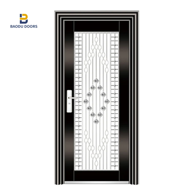 Stainless steel security door for houses exterior durable waterproof glass main entrance doors front entry gate door design