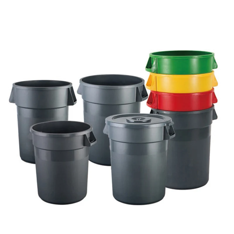 30 Gallon Trash Cans Plastic Dustbin Cover Bins for Outdoor Waste Management Wheelie