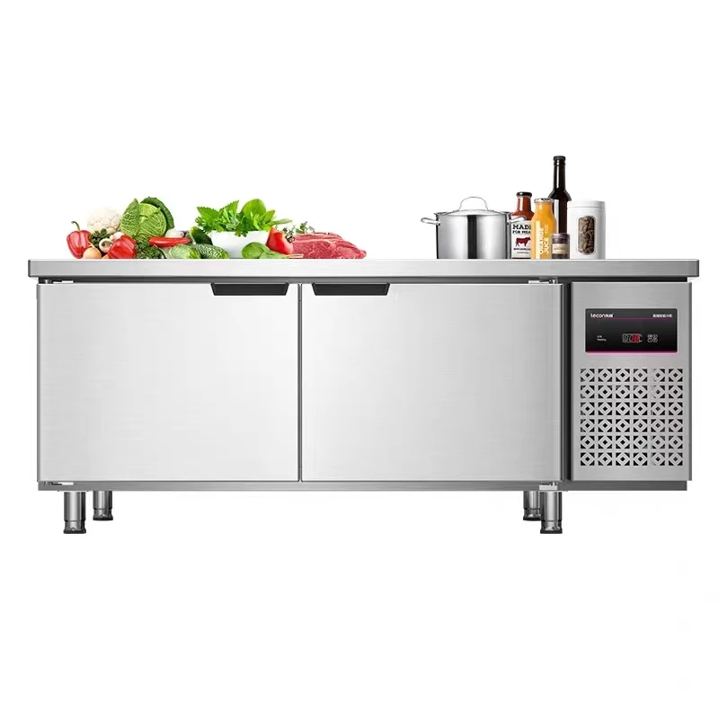 Commercial Stainless Steel Fresh-Keeping Refrigerator Workbench Freezer with Water Bar Operating Table 220V