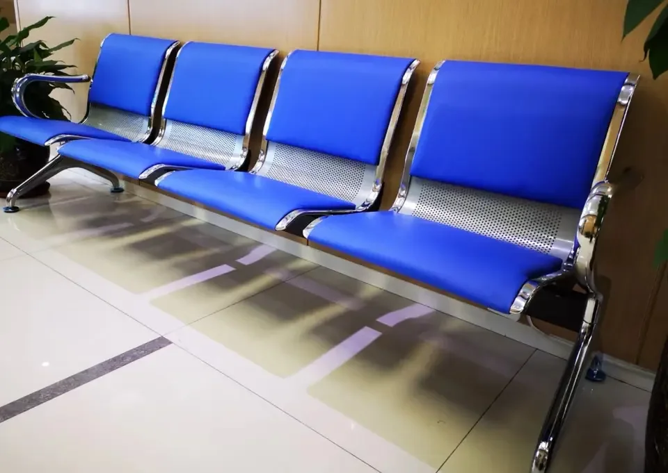 Hospital Furniture Waiting Bench 5 Seats pu metal waiting bench link seating airport reception Waiting  Chair for Beauty Salon
