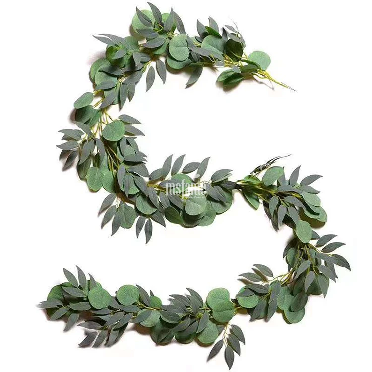 MSFAME Wholesale Wedding Decoration Background Wall Artificial Eucalyptus Wreath Garlands