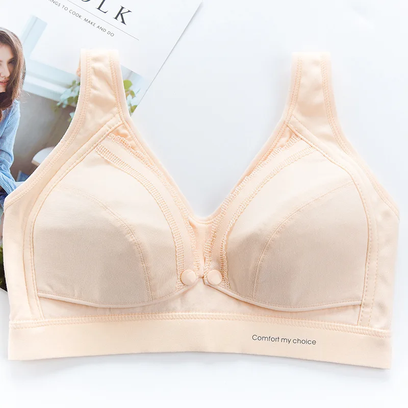 Supplier front buckle 100% cotton lining thin nursing breastfeeding bra 4XL sleeping breastfeeding vest tube top maternity bra