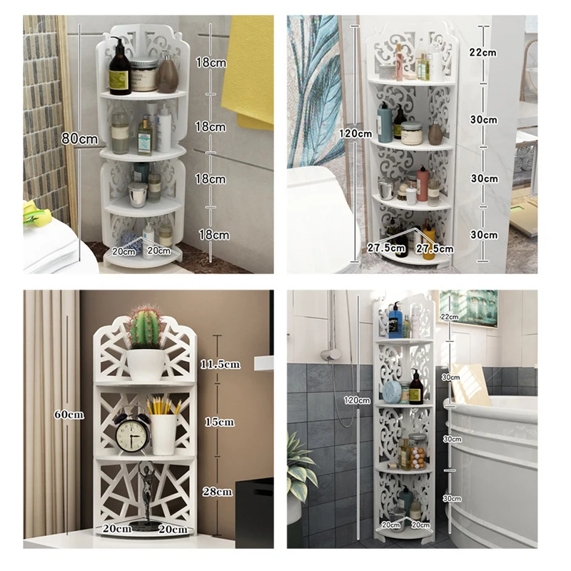 PVC European style simple multifunctional bathroom storage and finishing floor storage rack