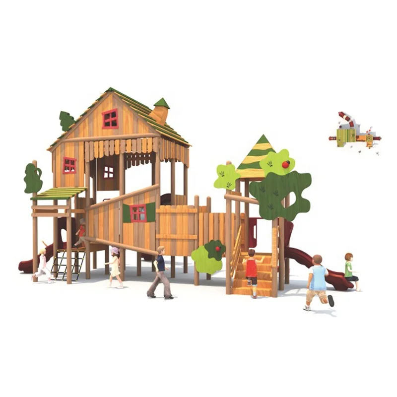 Оборудование для игровых площадок Китай jungle kids real estate hotel public park garden large wooden
