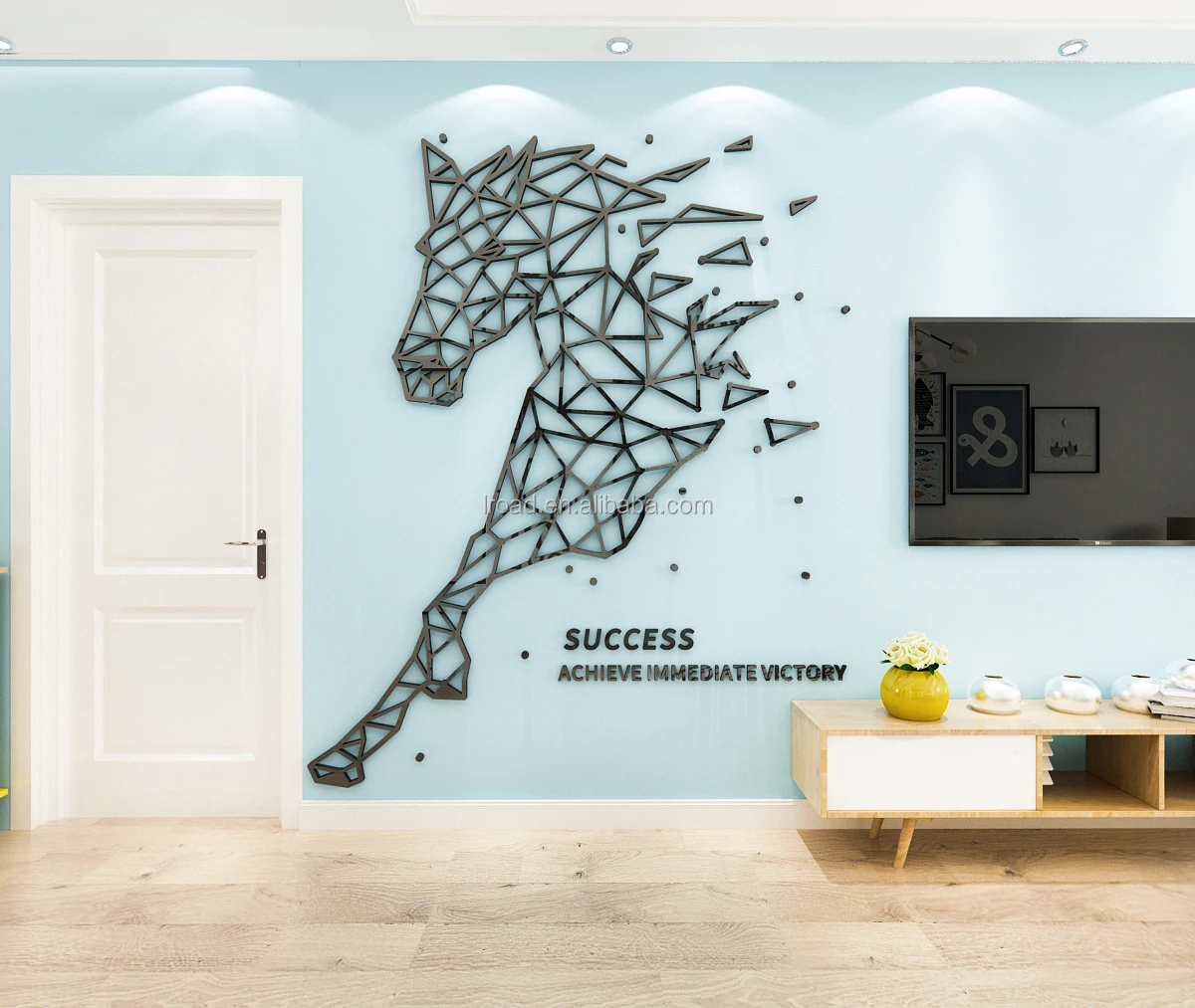 Abstract line animal 3D acrylic wall art  stickers bedroom study living room house decoration interior wall stickers