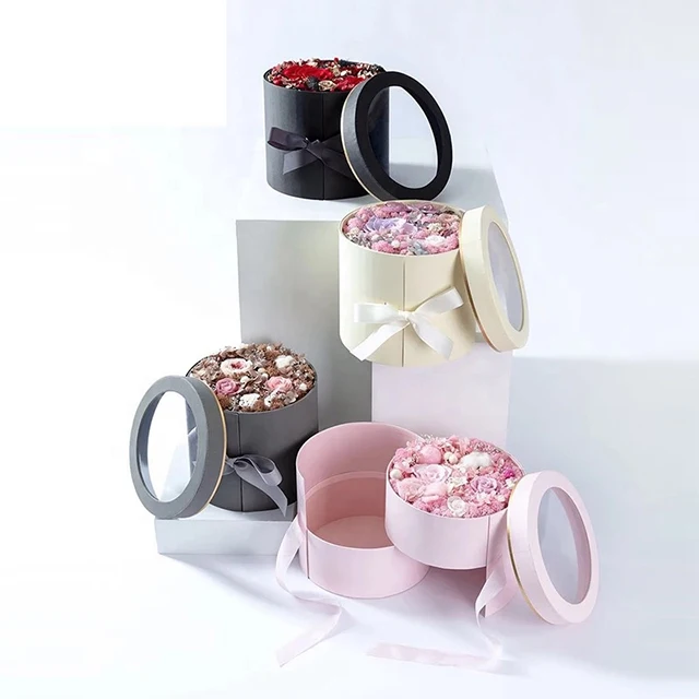 
Wholesale Round Flower Packaging Two Layer Box Gift Box 