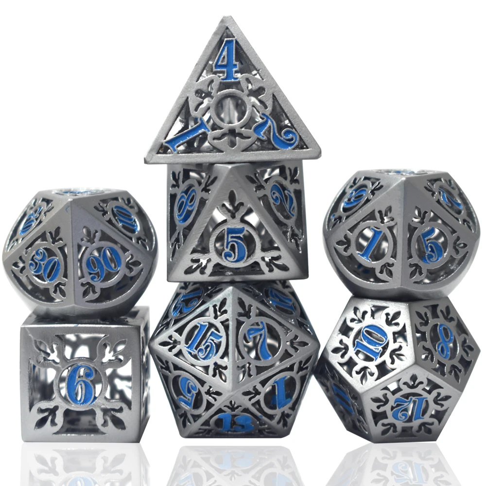 custom dnd dice polyhedral dice set dungeons and dragons hollow metal dice