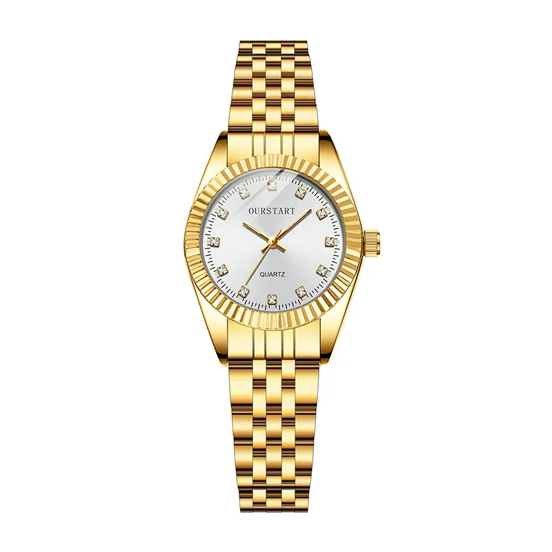 Wholesale Couple Watch Bling Hip Hop Fully Iced Out Silver Gold Dial Quartz Diamond Wrist Watches