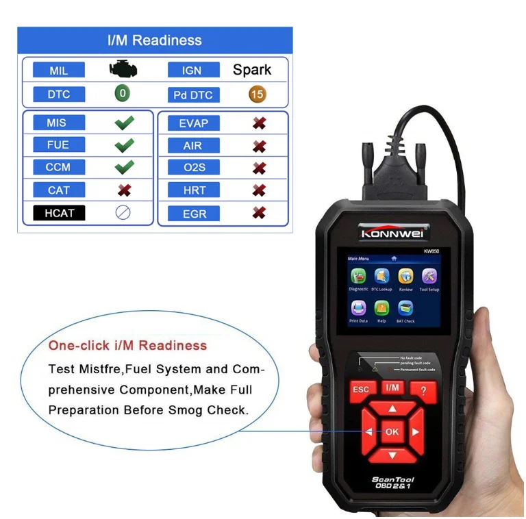  Диагностический сканер KONNWEI KW850 автомобильный диагностический obd2 для автомобилей 12