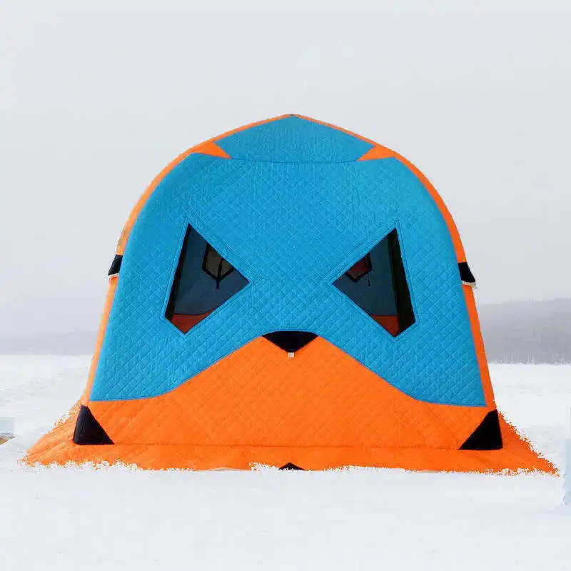 ice Fishing Tent ice Fishing shelter Insulated 5-8 Person Hexagonal Warm and Thickened Ice Fishing Tent with Chimney Vent