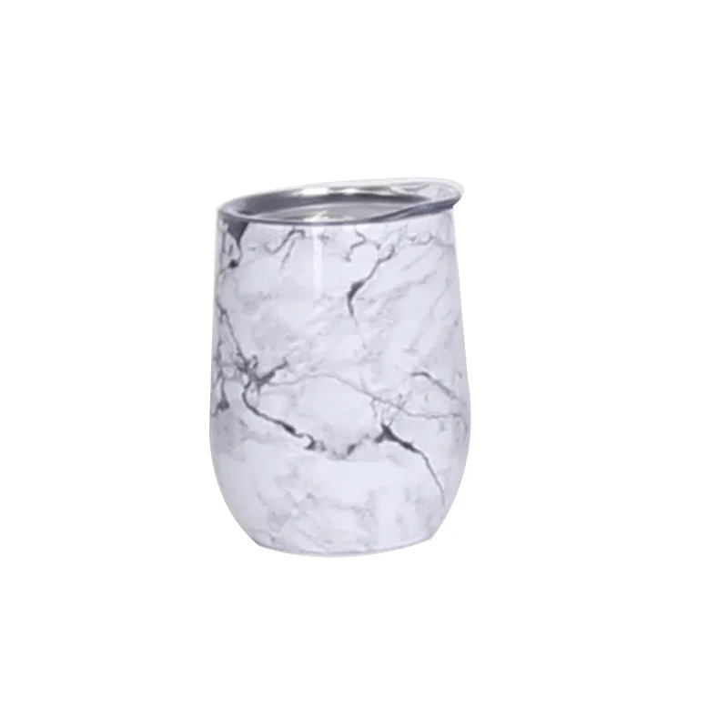 Ready To Ship 12oz Double Wall Stainless Steel Marble Wine Tumbler