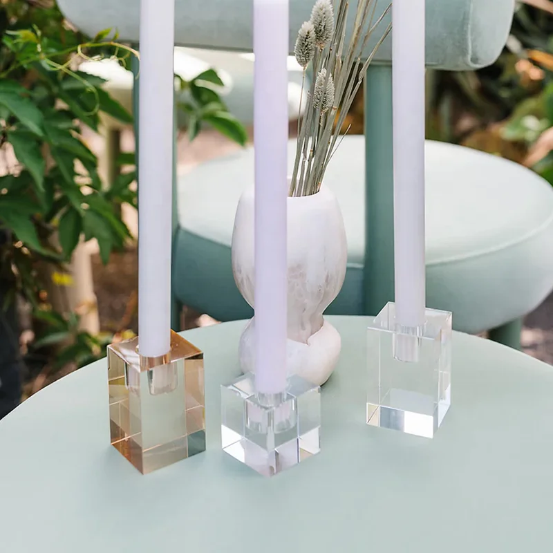 Acrylic Wedding Candlestick Holder Taper Candle Holder Dinner Candle Stick Holders Candlestick Stand for Wedding Party Dinning
