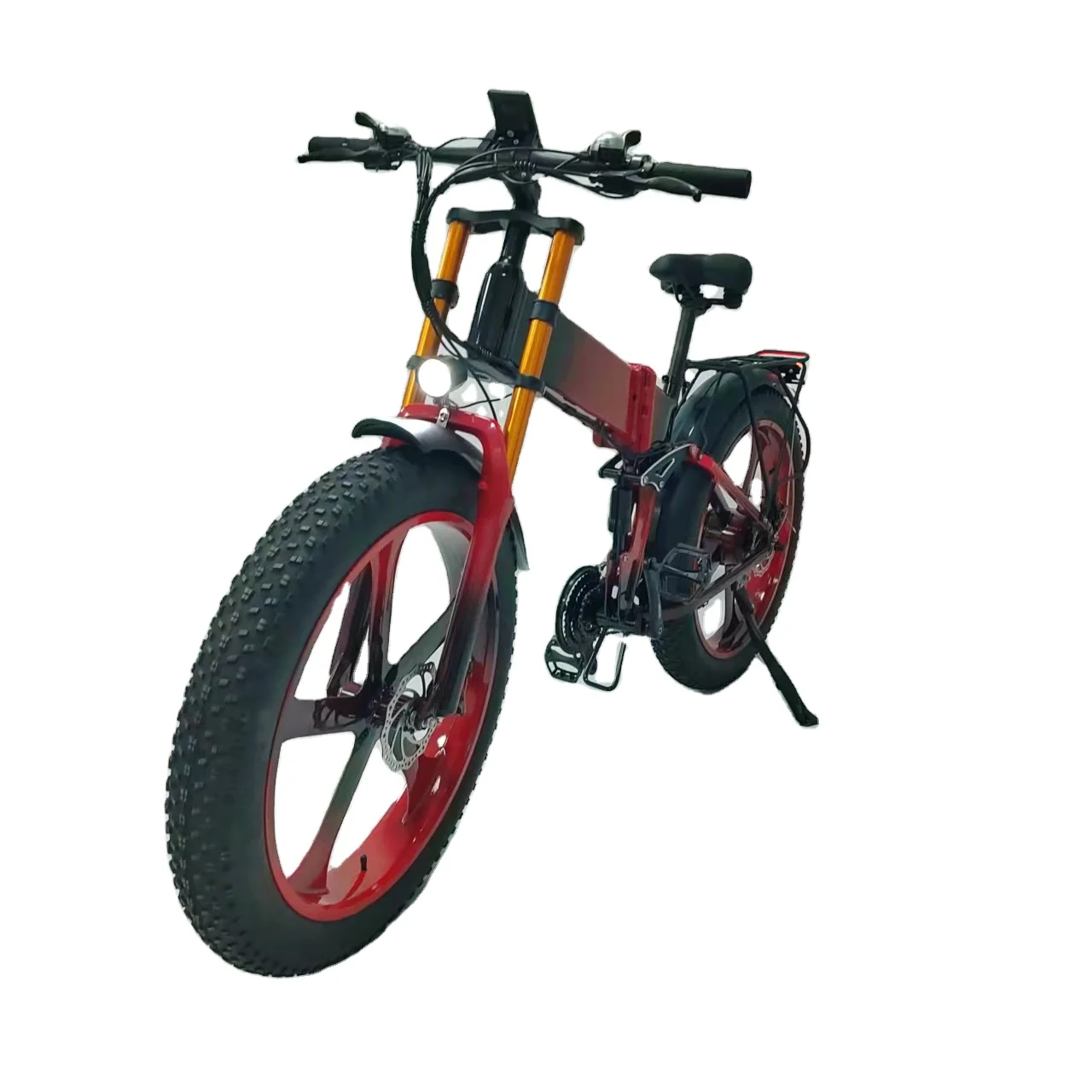 Ebike Battery 21speed Full Suspension Hydraulic Brake 55kmh Folding Fat Tire Electric Bicycle Korea 1000w 12.8/14/17.5/21ah48v