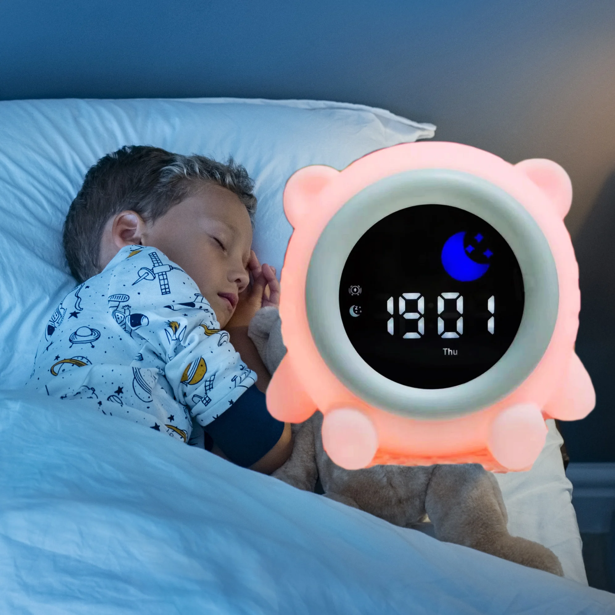 Hot Sale Kids Baby Smart Modern Digital Alarm Clock Wake Up Tiger Owl Sleep Trainer Alarm Clock Table Night Light For Adults