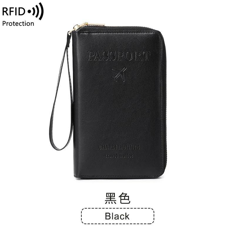 2023 Long Zipper Document Bag with Polyester Lining Multi-Functional Travel Passport Clip Ticket Storage New Year Gift Idea