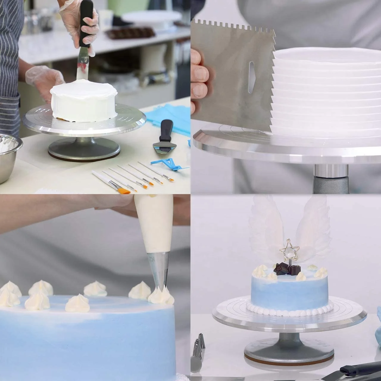 177 Pcs Cake Decorating tools set Aluminium Cake Turntable Numbered Nozzles cake decorating suppliest tools set