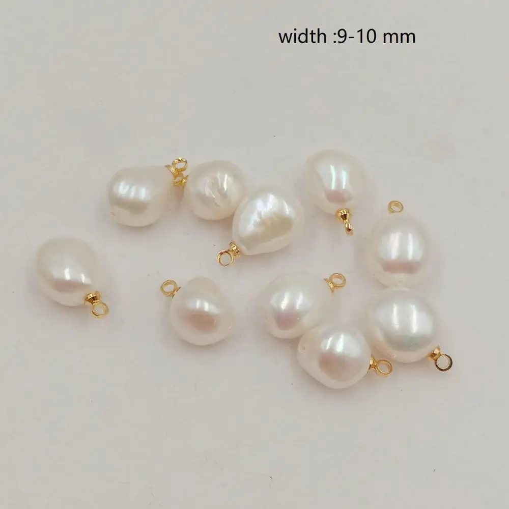 loose pearl 9-12 mm BIg baroque  nature freshwater pearl with hanger, DIY high luster PEARL