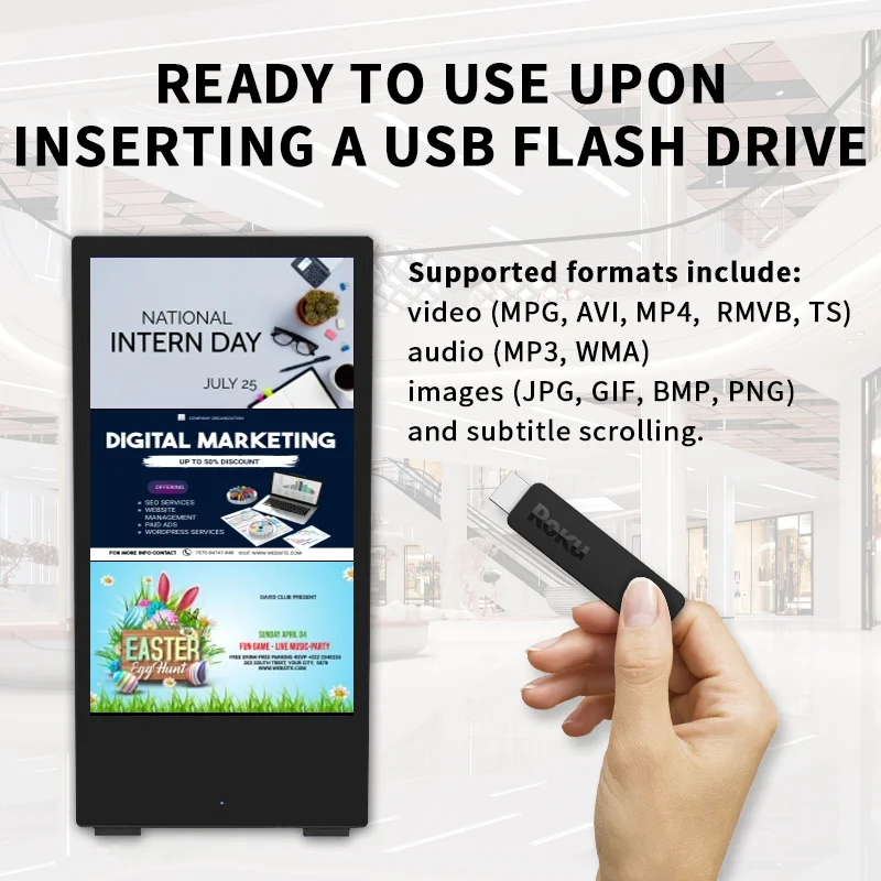 outdoor waterproof digital totems 43inch portable advertising display battery powered foldable LCD screen