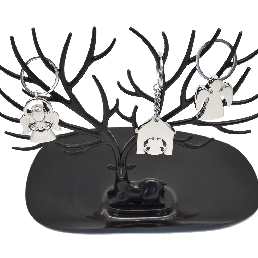 Custom made metal keyring personalized 3d customized key chain keychain with logo as angel