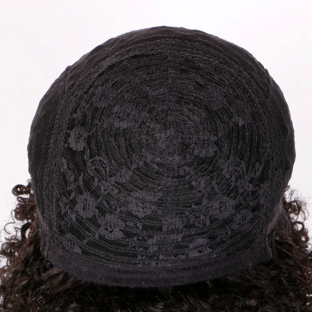 AU Hot sale Fluffy Afro real hair African style afro head real wig female nachine-made human hair wigs with High density