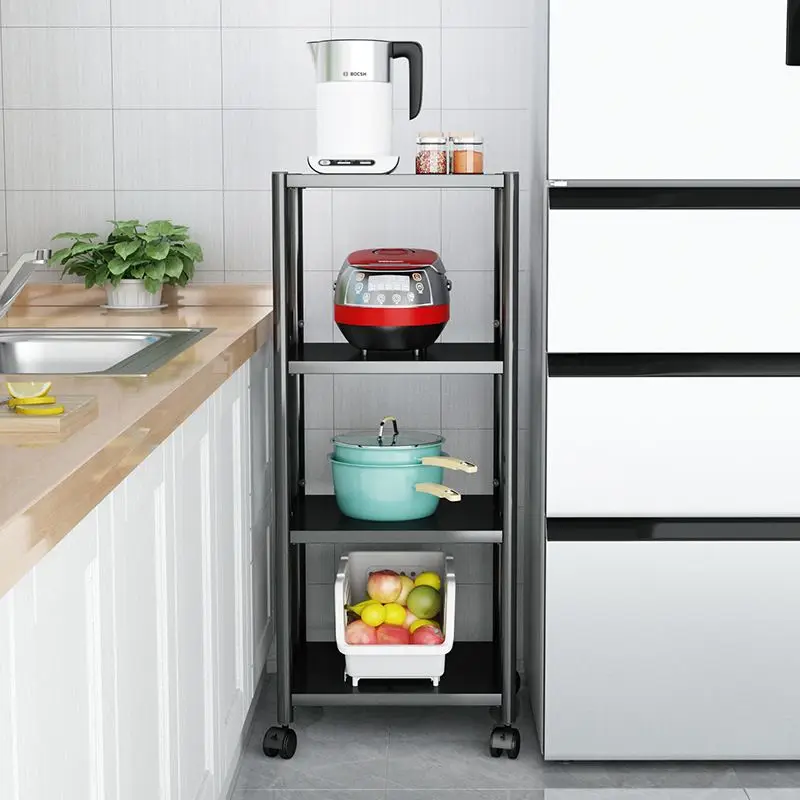 Kitchen Storage Rack Vegetable Basket Fruit And Vegetable Rack Floor Type Multi-layer storage trolley kitchen cart