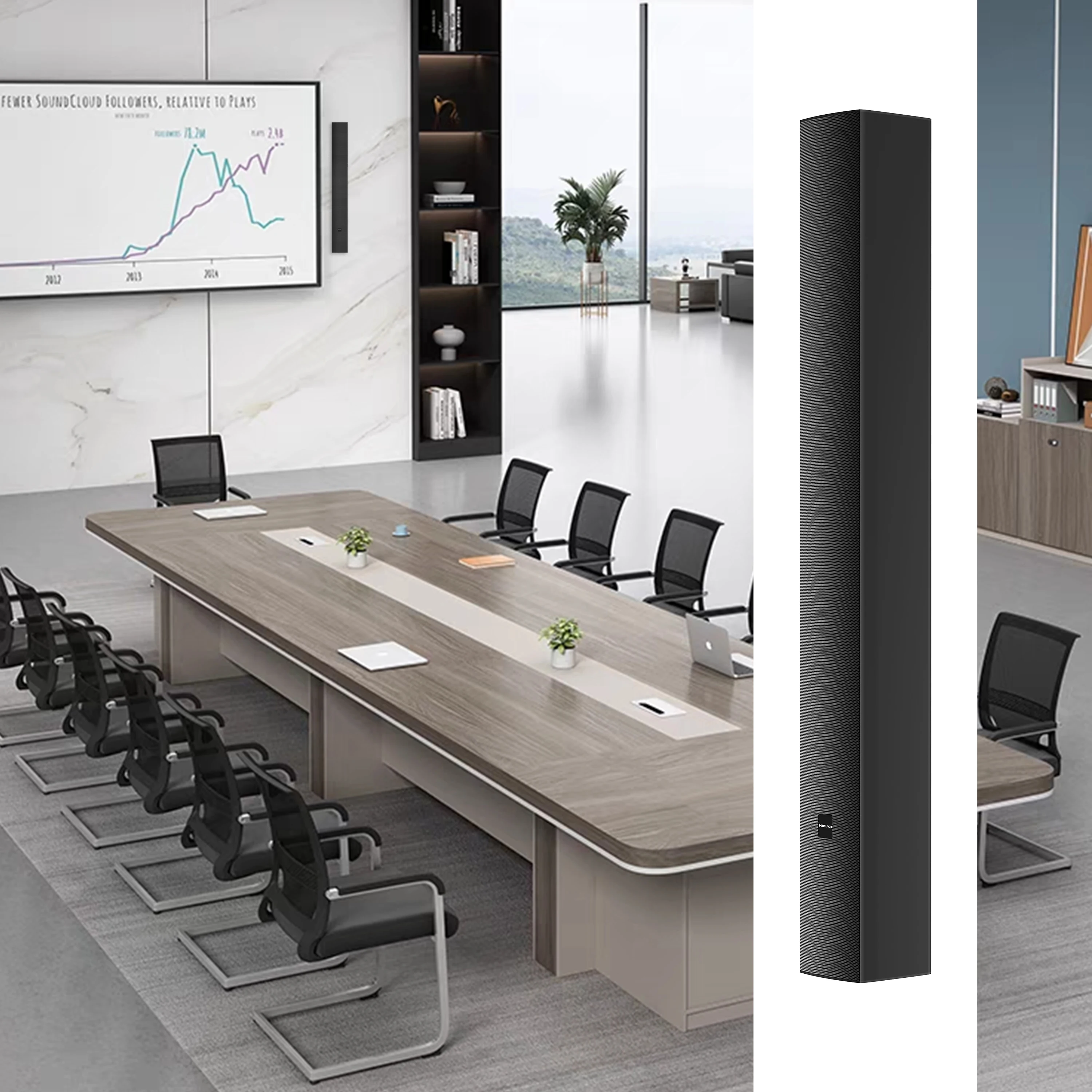 Active Array Column Speaker 320W Connection 4Inch Box Line Bar Sound Metal Passive Sound Speaker