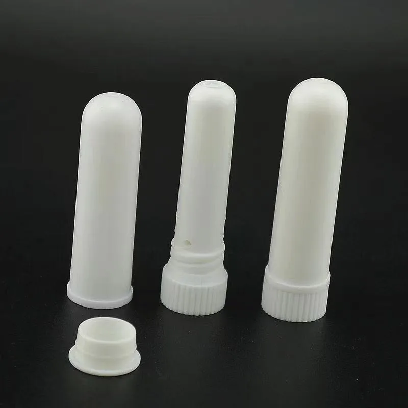 Empty plastic nasal inhaled stick with cotton wick, essential oil nasal inhaler packaging wholesale