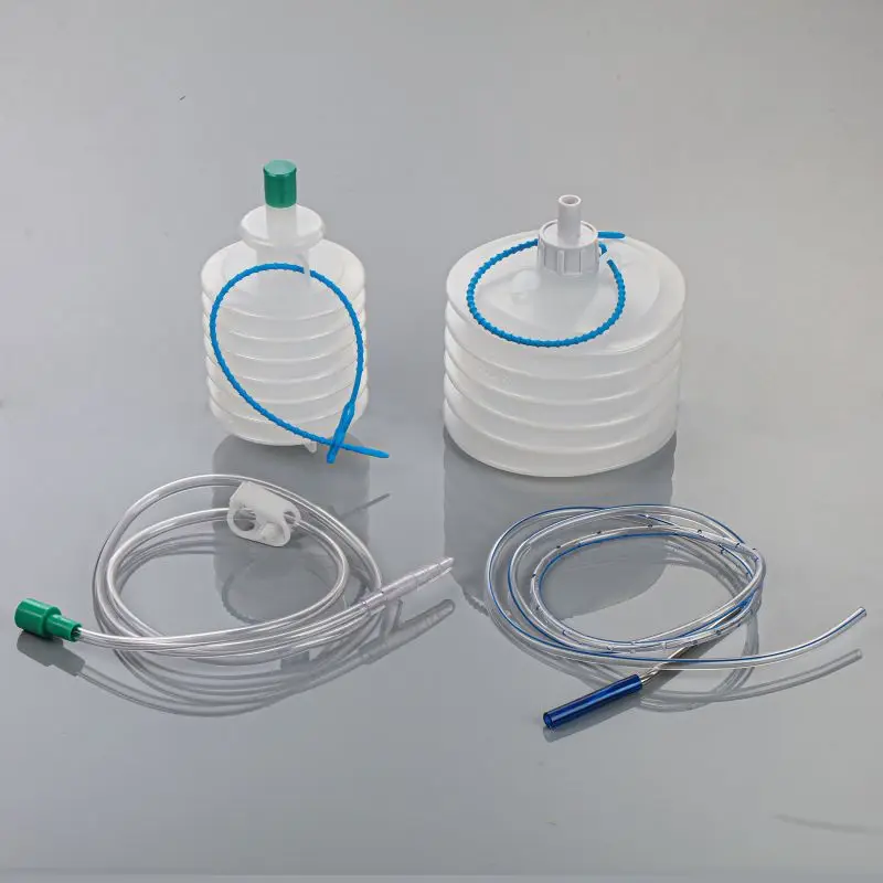 Disposable PVC hollow wound drainage system medical use