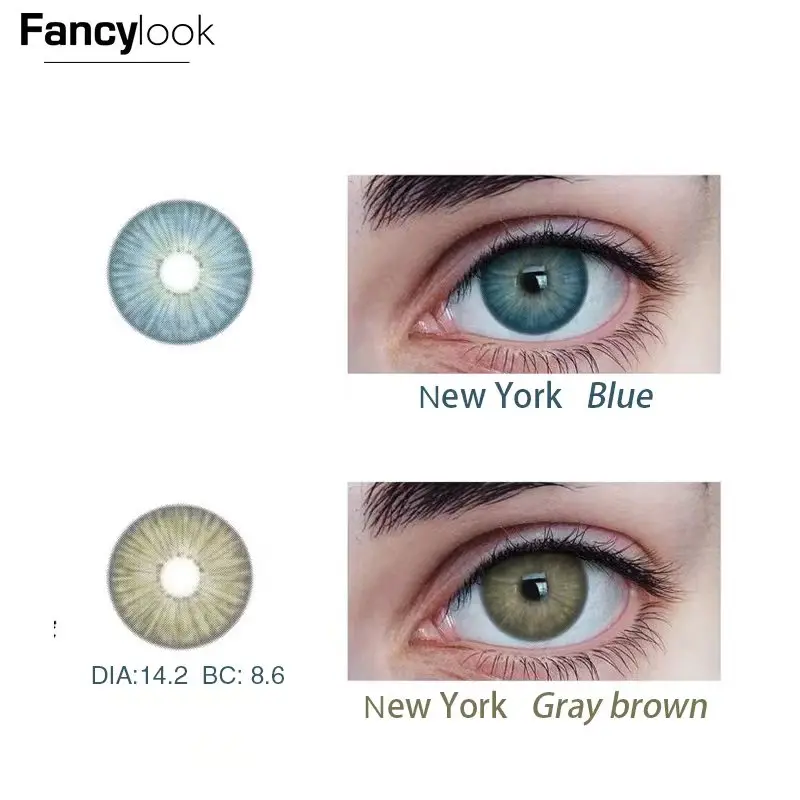 Realcon fancy look new arrival gray brown Color Contact Lenses new fashion eye colored contacts natural