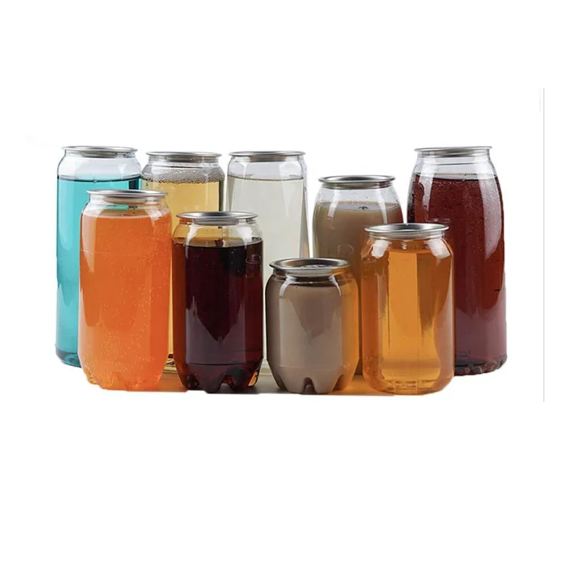 E202 Metal Soda Bottle Easy Open Lid with Ring Full Open Lids Plastic PE Can Cover