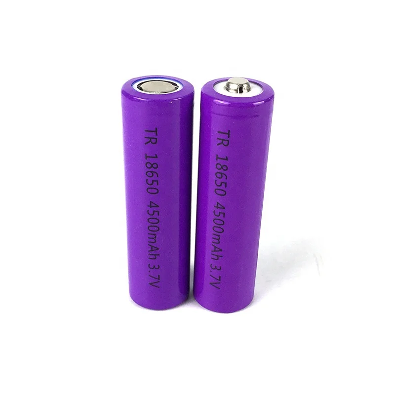 TR Purple 4500mA 18650 Internal Resistance 20 Lithium Ion Cell Rechargeable Battery Packs