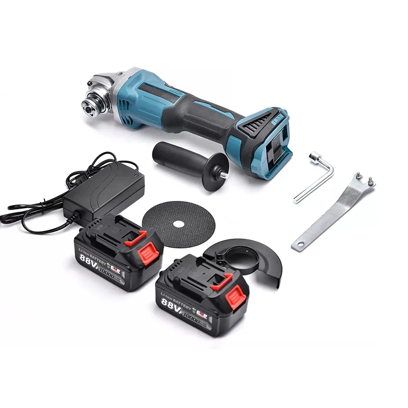 HENGLAI Portable Power Tools 18V / 20V Brushless Cordless Angle 115mm Cut Off Machine total angle
