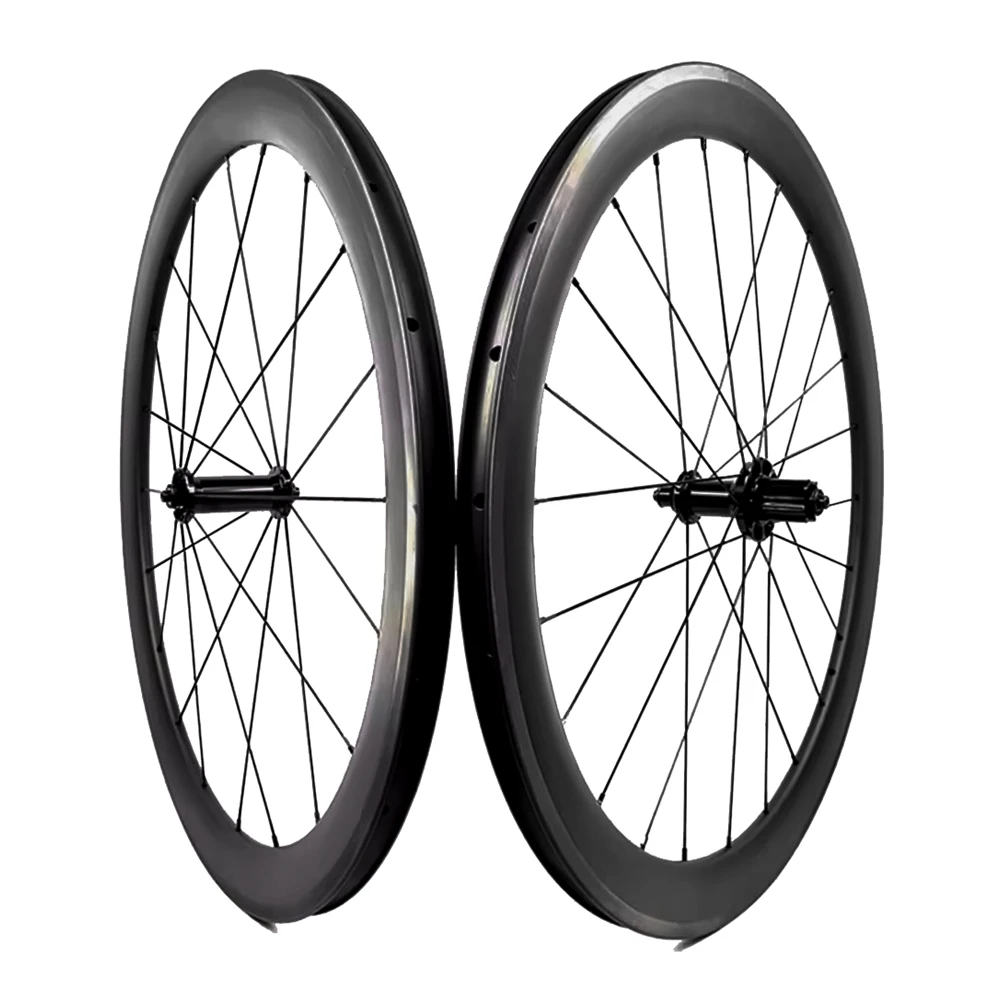 Carbon Wheelset 700c Carbon Road Bicycle Wheels Rim Brake 50mm Depth 25mm Width Clincher Carbon Cycling/Track Wheels