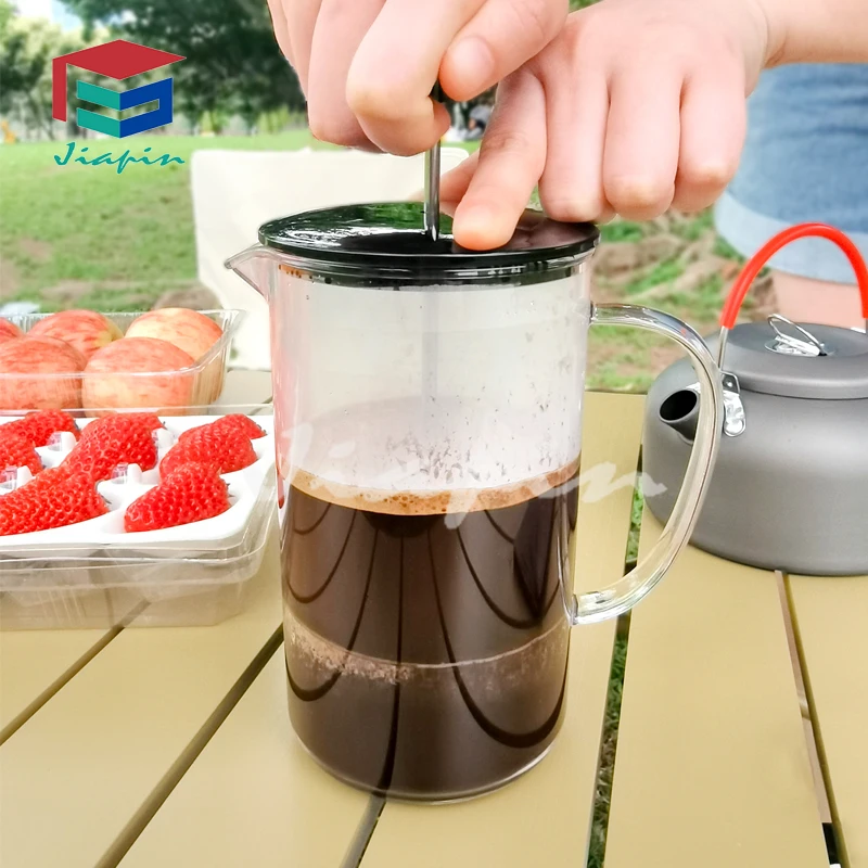 Plastic Filter Black Cafe Tea Maker Prensa French Press Coffee Maker Hot 600ml milk pitcher with lid for camping