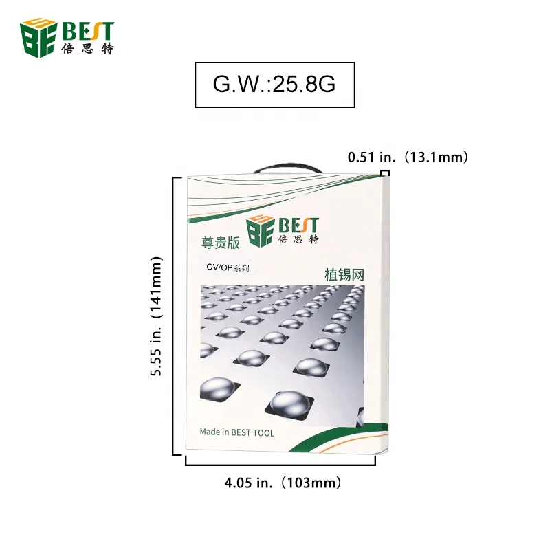 BESTOOL NEW Products 8 in 1 BGA IC Chip High Precision Steel Solder Soldering Reballing Stencil for Oppo Vivo Series Welding