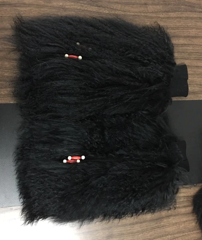 YR130 Women Furry leg warmers Winter Long Mongolian sheep fur leg warmer sets