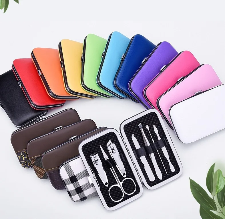 7 предметов кусачки для ногтей набор ножниц Пинцет ушные пинцеты с практичным маникюрным набором инструменты различные цвета