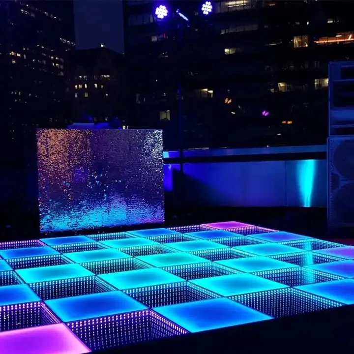 dubai led light dance floor 3D Mirror Infinitely led dance floor light stage dance floor led light decorations
