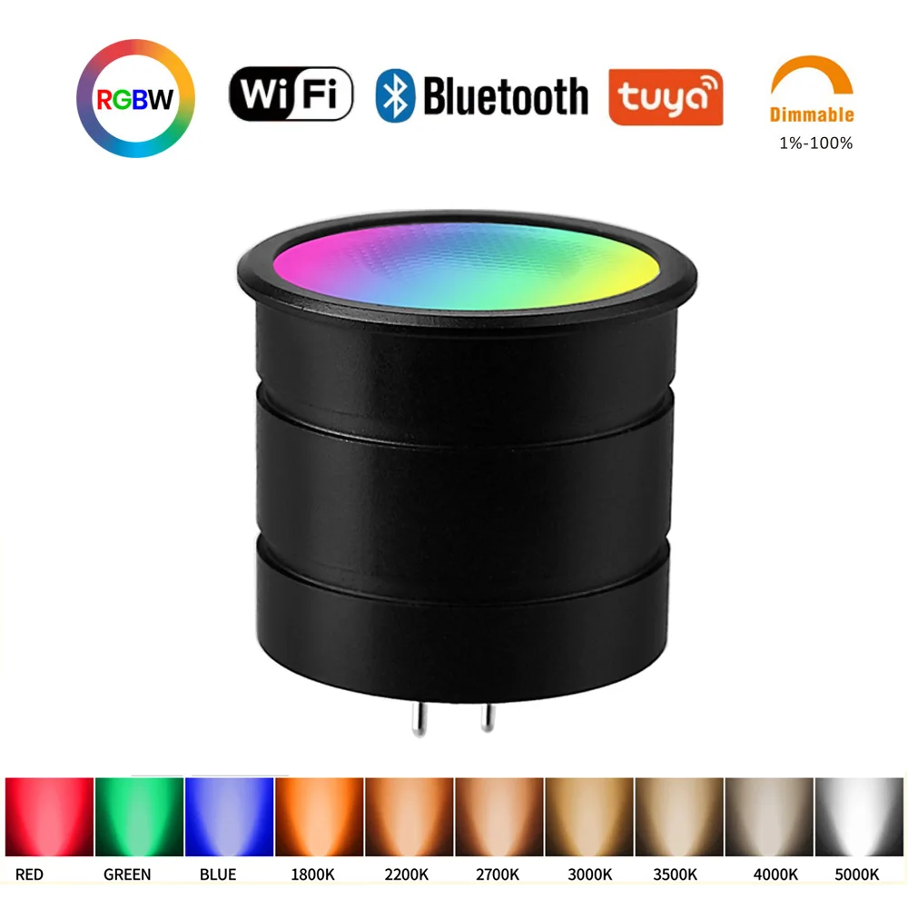 Наружный ландшафтный свет BT Tuya Control RGB с регулируемой яркостью Smart Wifi RGBW MR11 светодиодная точечная лампа Светодиодная интеллектуальная