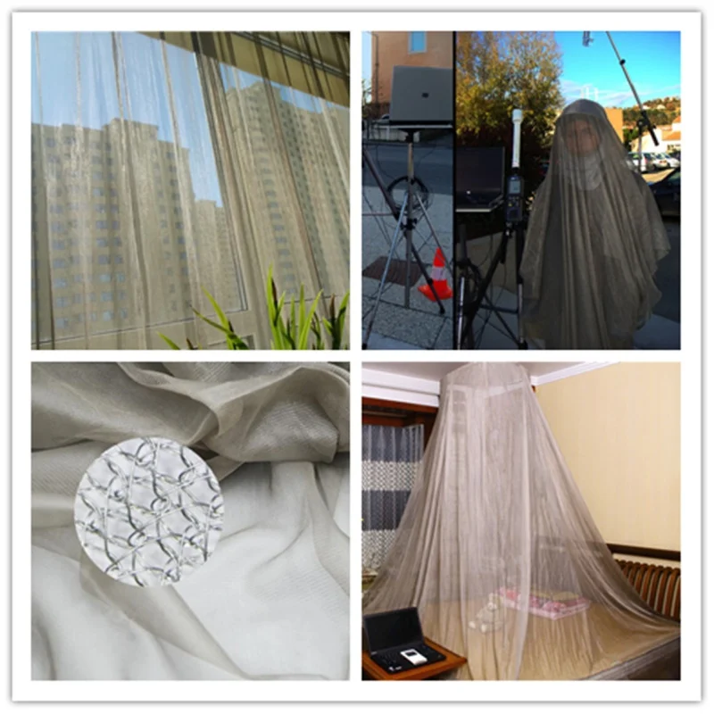 EMF Shielding Mesh Fabric 100% Silver Fiber Mesh Mosquito Net Fabric EMF Protection Shielding Anti Radiation Conductive Fabric