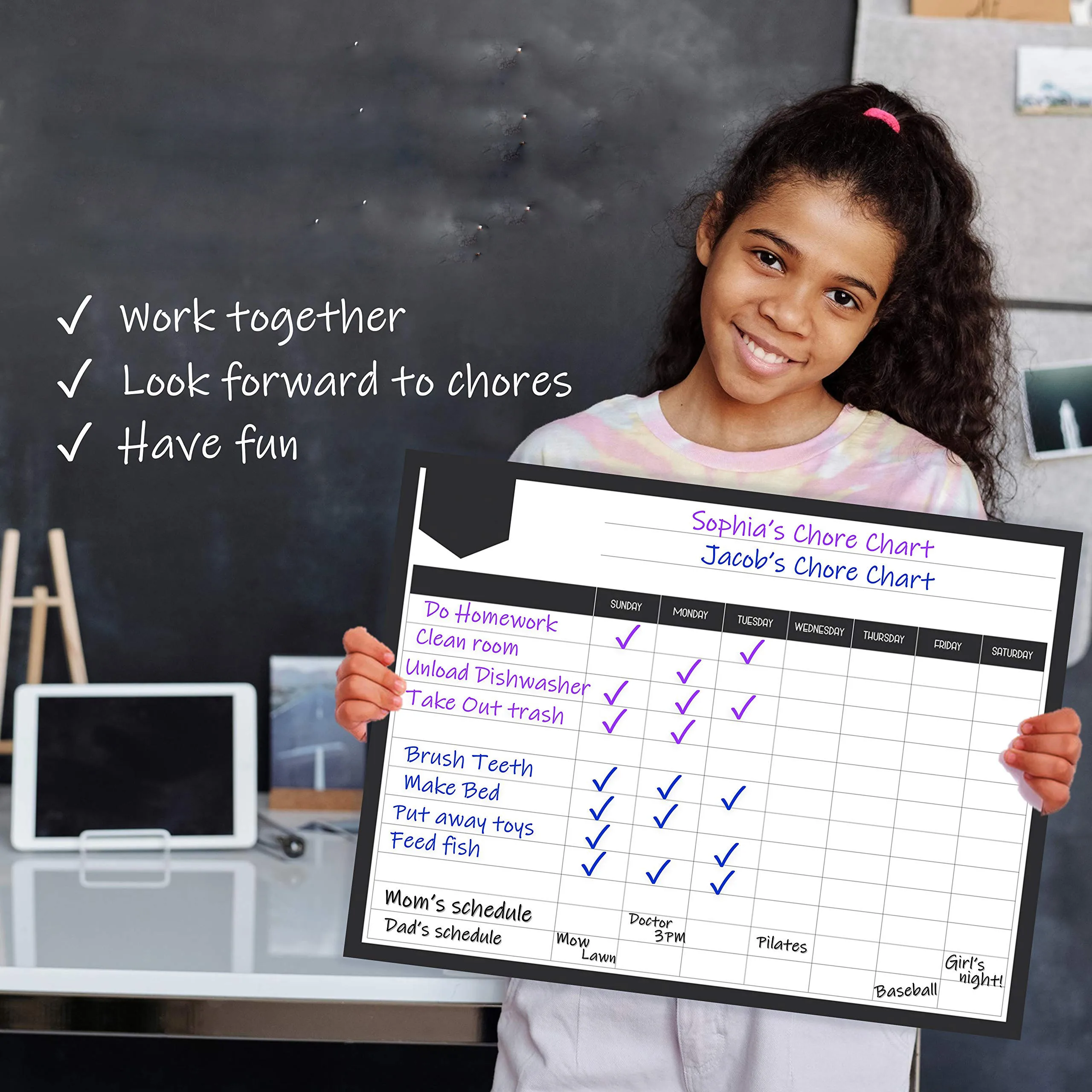 Dry Erase Board Chore Chart Magnetic Toddler Reward Chart for Fridge