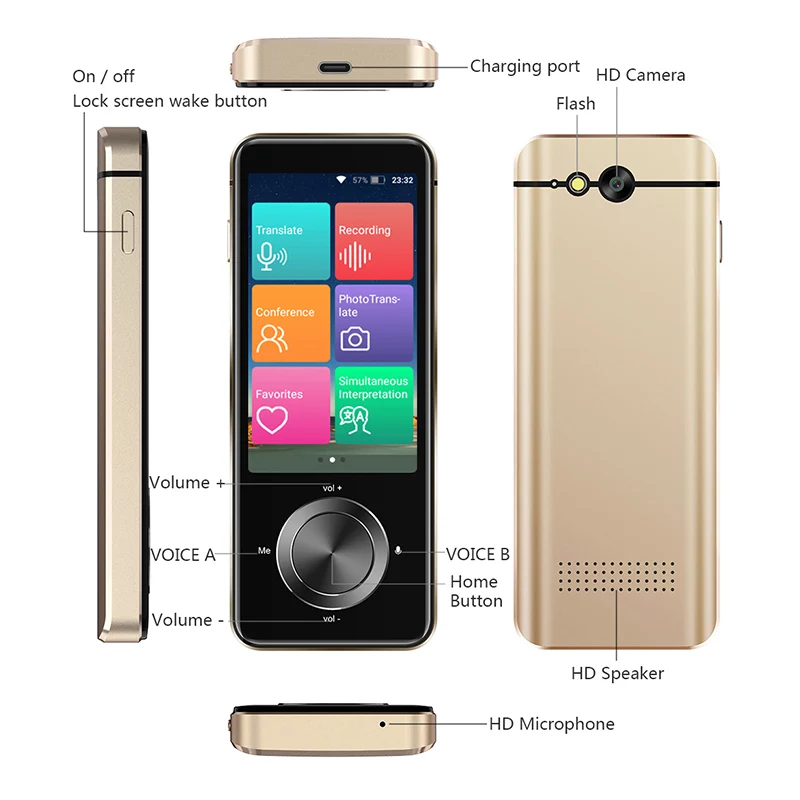 Wholesale Mini Automatic Accurate Online&Offline Global Translator Two Way Instant Voice Translator