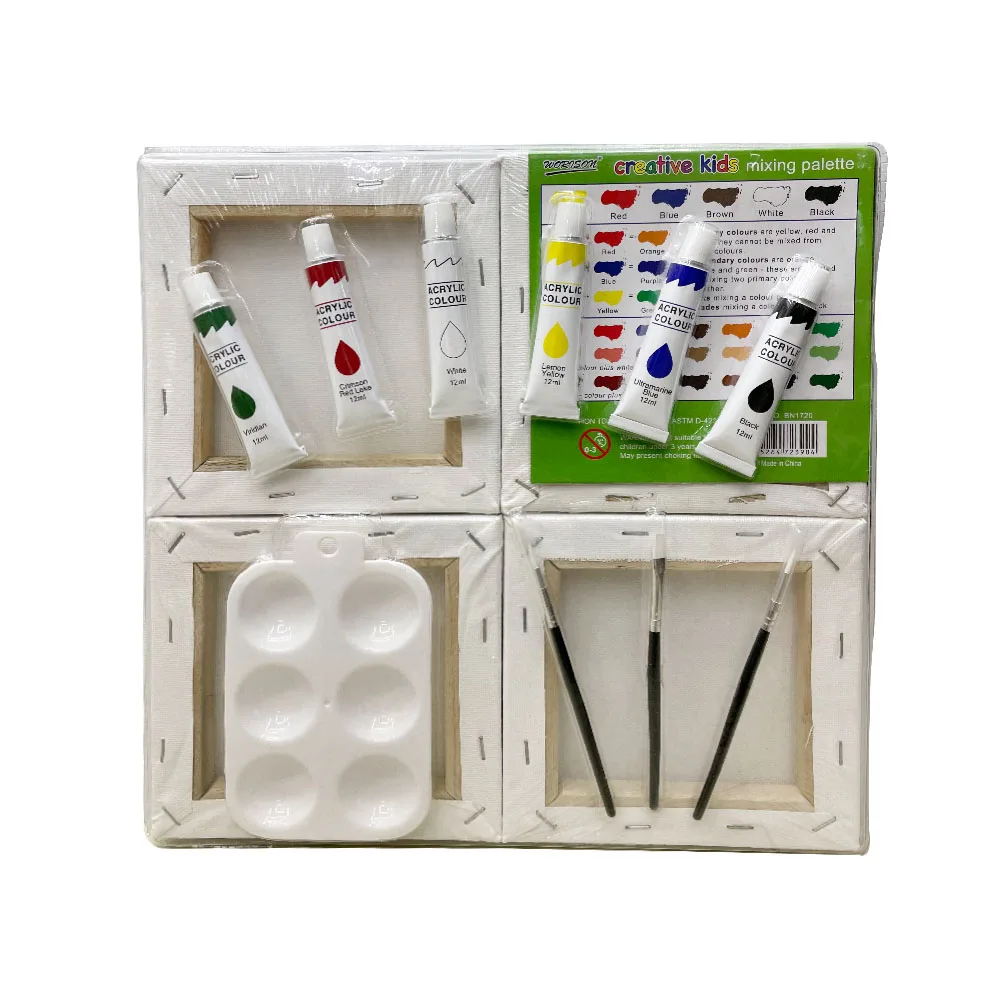 Professional Cotton Pre-printed Stretched Canvas Oil Canvas DIY Painting and Acrylic Paint Brush for Kids Canvas Paint