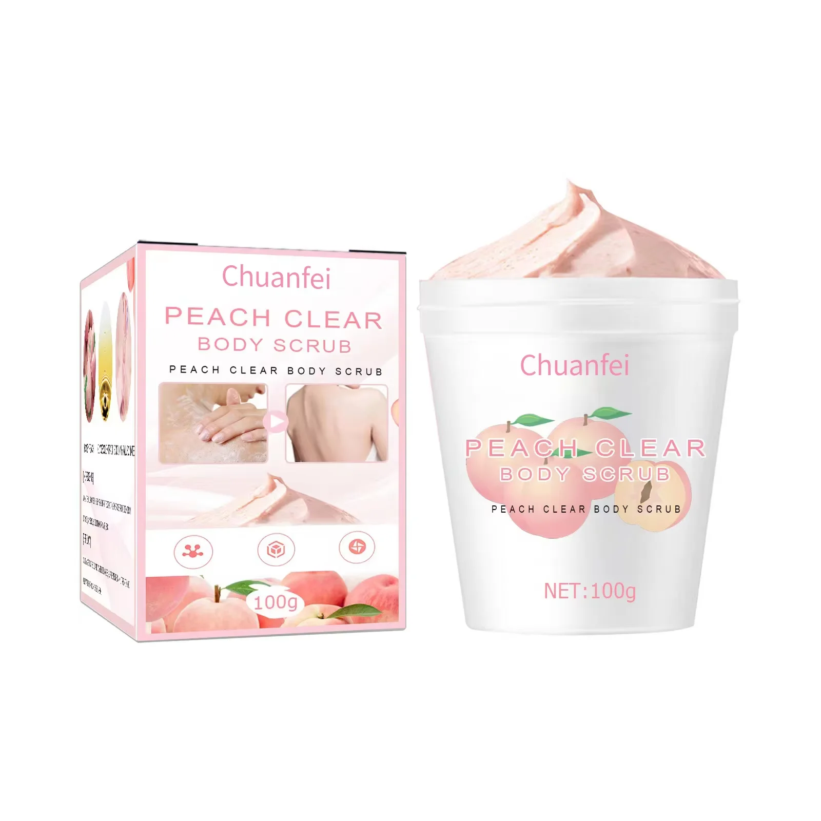 Custom Peach Body Scrub Wholesale Peach Fragrance Body Exfoliating Moisturizing Skin Whitening Body Scrub For Bath