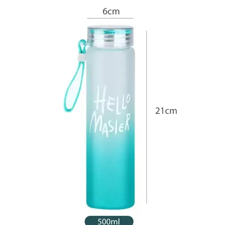 Factory Wholesale Cheap Price 480ml Customizable Logo Camping Water Bottle Outdoor Rainbow Glass Bottles For Students