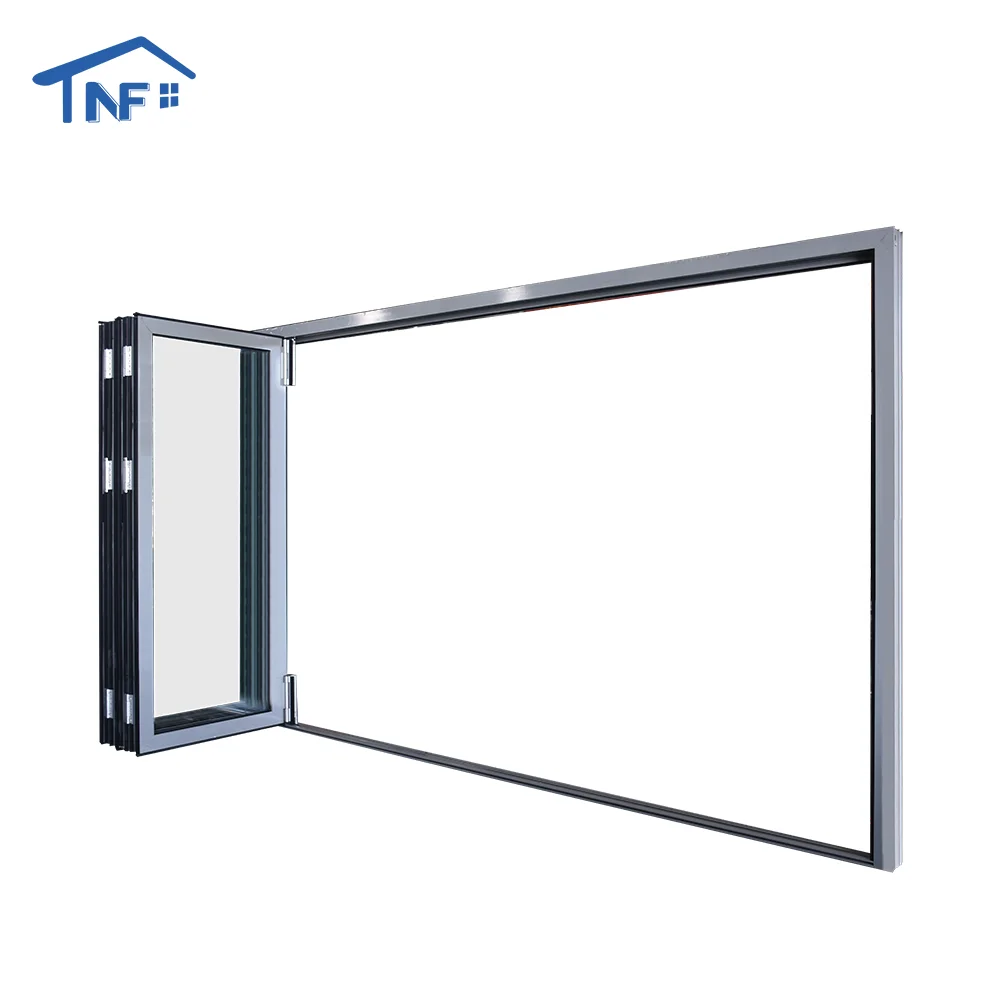 Custom veranda exterior accordion bifold door glass sliding patio bi-folding bifold aluminum bi folding door white bifold doors