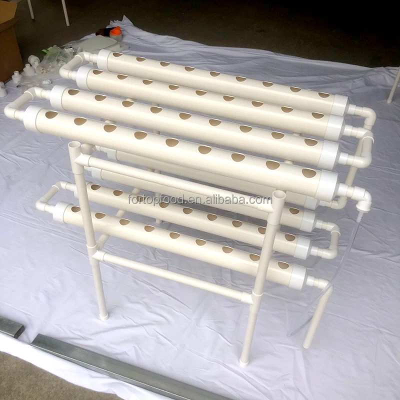 2 Layers 72 Plants Urban Farm Smart PVC Piping Vertical Hydroponics Grow System Automatic Indoor Greenhouse Lettuce Strawberry
