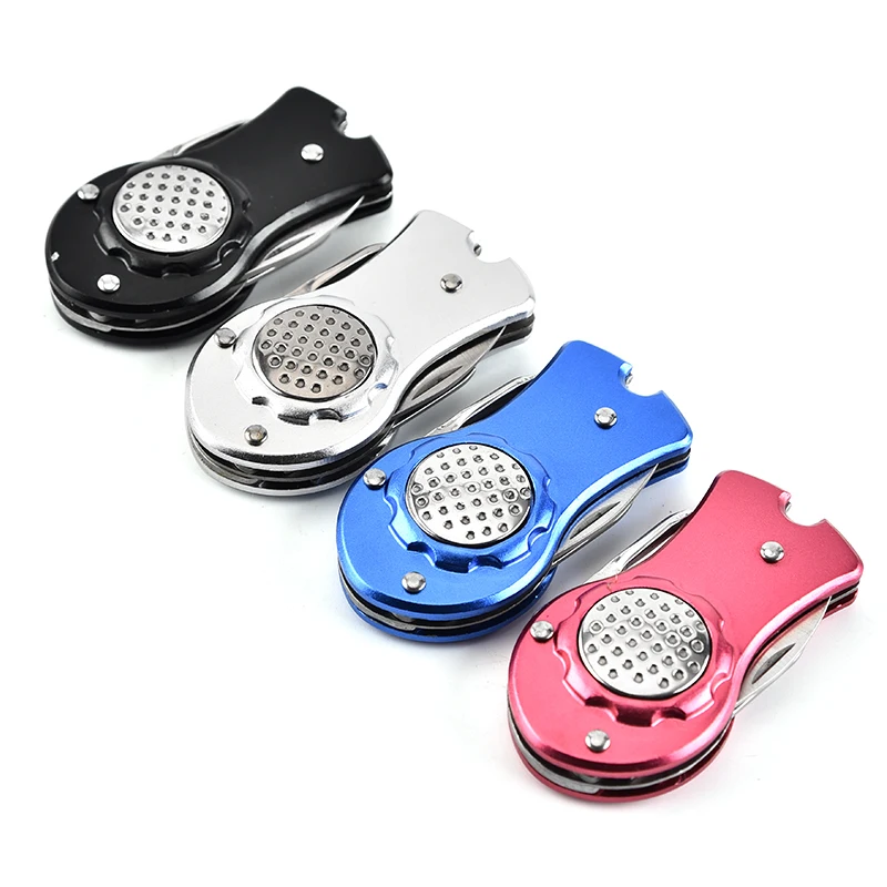 Best Selling Stainless Steel Switchblade Custom Magnetic Golf Ball Marker Golf Divot Tool