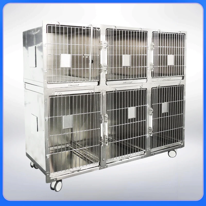 Stainless steel veterinary dog combination cage pet display animal Clinic Large Kennel  veterinary icu cages      vet cage