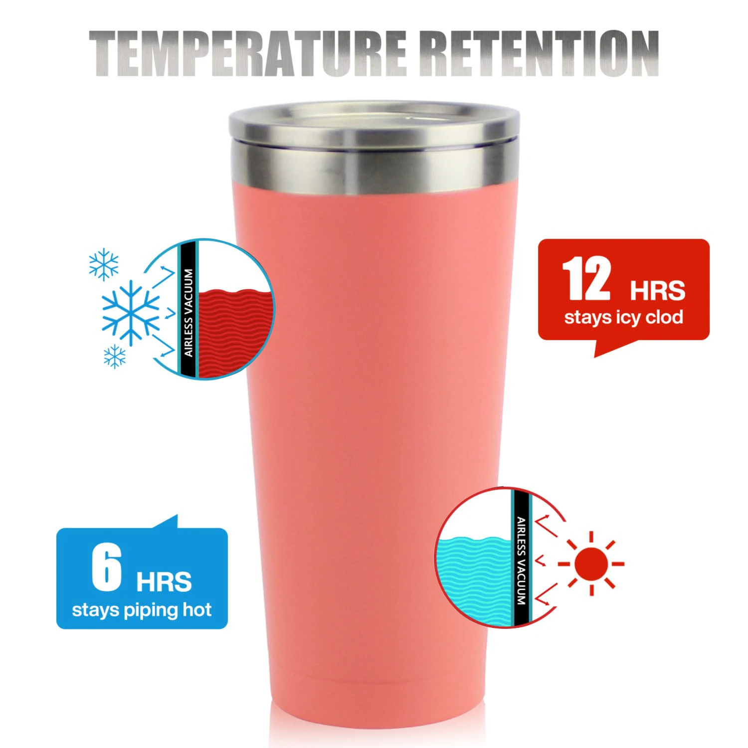 Customized 500ML Double Wall Stainless Steel Vacuum Travel Tumbler  Mugs and Cup Wholesale
